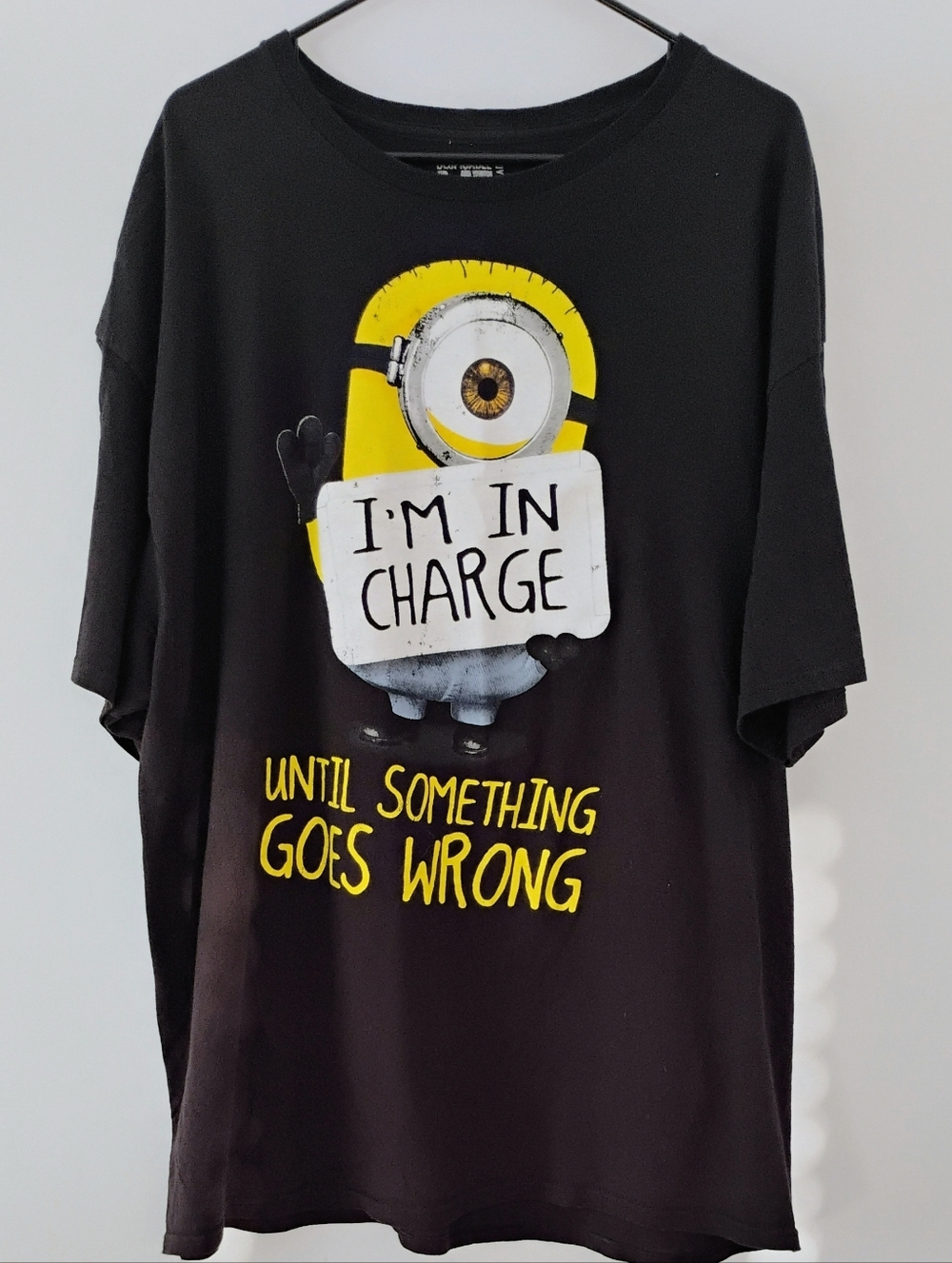 Despicable Me T-Shirt Men’s Black Short Sleeves Minions "I'm in Charge"   2XL